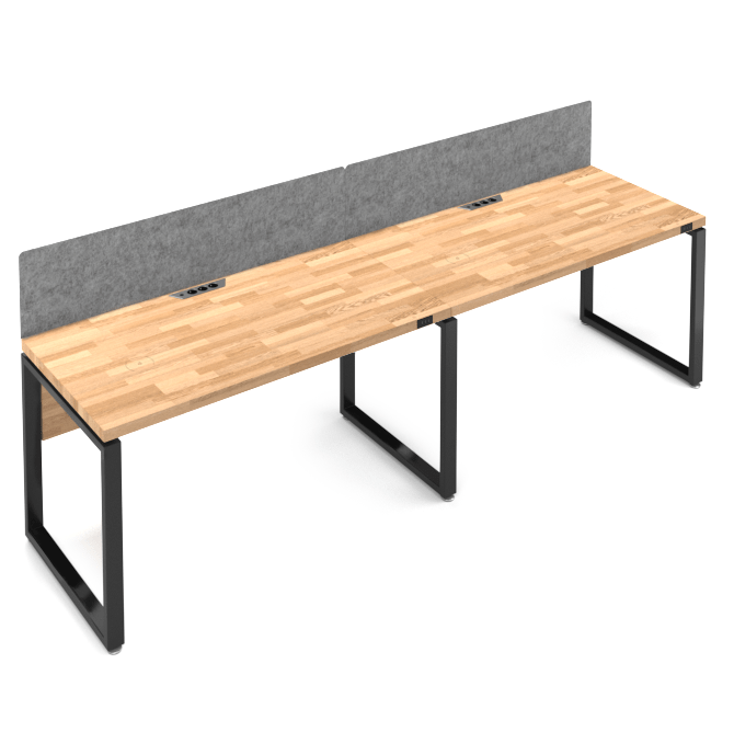 Line bench with oak tabletop